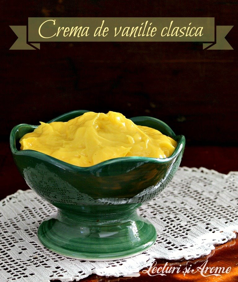 crema de vanilie clasica cu galbenus de ou